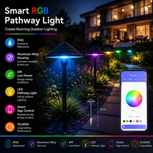 6W Low Power Umbrella LED Path Light Aluminum IP65 Waterproof Outdoor Light Pathway Garden Light