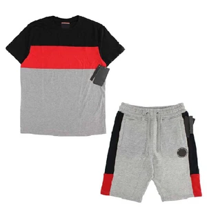 New OEM Breathable Summer Sports Suit Loose Fitting T-Shirt Short Sleeved Minimalist Cropped Pants Casual Men's Suit Set