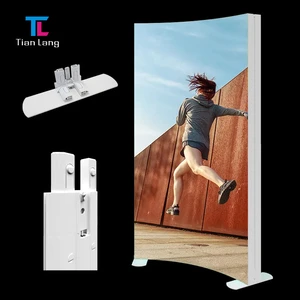 TIANLANG Curved LED Light Box Aluminum Frame Fabric Graphic Tension System High Brightness Waterproof Hanging Advertising