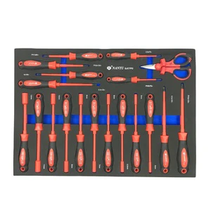 NY-GJCTPO 18PCS VDE High Voltage Insulation Tools Electrical Insulated Socket Nut Driver Screwdriver Set