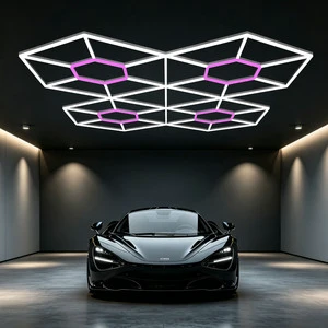 Hexagon LED Garage Ceiling Light Shop Light for Supercar Luxury Car Showroom Auto Detailing Private Garage Warehouse