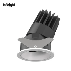 Adjustable Horizontal 355°+Vertical 30° Narrow Light LED Hotel Downlight 8W 18W 25W Recessed Anti-Glare Inner Spot Lights