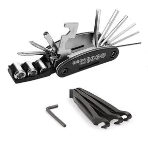 RIDERACE Multifunction Bicycle Tool Set 16 in 1 Tool Kit Tire Repair Kits Puncture Patches Wrench Screwdriver Helper Combination