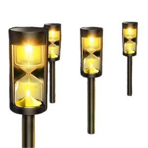 New Arrival Wholesale Price LED Plastic Light Solar Garden Warm Color IP65 Waterproof Polysilicon Solar Stake Landscape Lamps