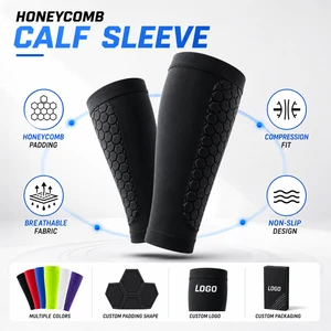 Custom EVA Honeycomb Leg Sleeve Compression Calf Guard For Soccer Football Sports Protection