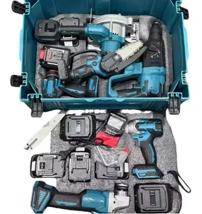 Upgraded 6-in-1 Lithium Battery Cordless Power Set Multi-Function Brushless Electric Hammer Drill Wrench Kit OEM Hard Case