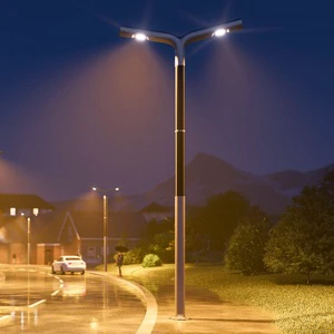 Factory Price Solar Lights with Flexible Panels Attached to Power Poles Integrated Solar Street Light