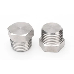 304 316 Stainless Steel Spigot Pin Npt Bspt Fitting Pipe Size Hex Head Plug 1/4 3/8