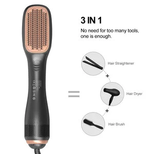 3 in 1 Hot Air Pick Cordless Electric Comb Fast Hair Straightener One Step Multi-function Hair Dryer Brush Scalp Treatment Comb