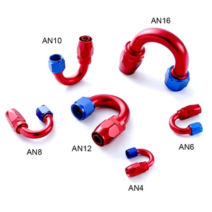 Aluminum AN6 180 Degree Swivel Joint Rotary Connector CNC Machine Fasteners Pipe an Fittings Auto Fuel Line Oil Cooler Adapter