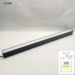 Black Shell Aluminum Housing LED Linear Light Fixture Milky PC Diffuser Pendant Lamp with Various Length
