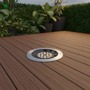 KLED Recessed Ground Mounted Landscape Road Garden Paver Lights LED IP66 Glass Shade Adjustable Underground Lamp Remote Control