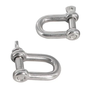 2pc M10 D Ring Shaped Screw Pin Shackle For Heavy Lifting Chains Outdoor Camping