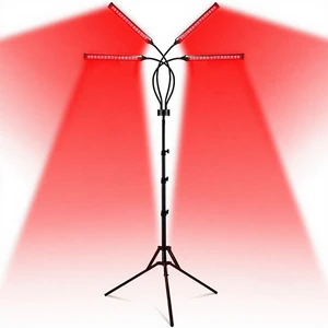 Near-infrared Photon Skin Rejuvenation Beauty Lamp 4 Heads Floor Stand Tripod Telescopic Large Array LED Red Light Home Use
