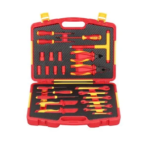 Professional 25-Piece Insulating Ratchet Hand Tool Set Anti-Electric Shock Plastic Case Electrical Repair Maintenance OEM