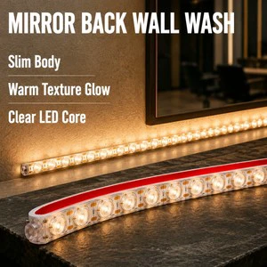OEM ODM 16W/M Slim Flat Flexible Wall Washer Strip Custom Length Brick Wine Cellar Contour Strip Light Epistar Remote Control