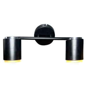GU10 Socket Fixed Track Light Cylindrical Black Shade with Brushed Nickel Back Wall Lamp for Hotel Project