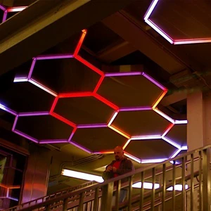 RGB Honeycomb Waterproof Aluminum IP20 LED Ambient Light for Car Wash 4S Shop with Wide Voltage Work Station