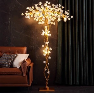 Handmade Luxury Art Floor Lamps Romantic Ceramic Flower Lamps with Lighting for Office & Villa Traditional Design for Weddings