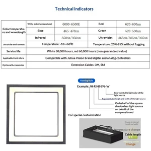 150*150mm Square Shadowless Light Source Automatic Contour Detection Special Industria LED Lighting