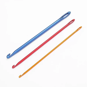 73121 Ariste Simple Ceramic Crochet Hook & Needle 15cm Length Silver Color For Sewing Knitting Crafts