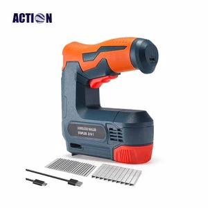 AKX DIY Industrial 2 in 1 Electric Nail Gun Battery Powered Staple Gun for Upholstery