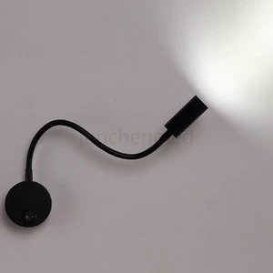 Plug Wired Flexible 3W Gooseneck Led Wall Light Sconce Lamp Lighting for Bedroom Reading Bathroom with Plug