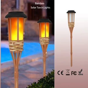 Bamboo Pole Flame Garden Lawn Lighting Torch Solar Stake Lights Outdoor Garden Lights Landscape Waterproof