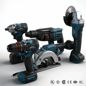 Big Discount 5 In 1 Cordless Power Tool Set Brushless Multi-Function With Hard Case Includes Impact Drill Wrench OEM Support