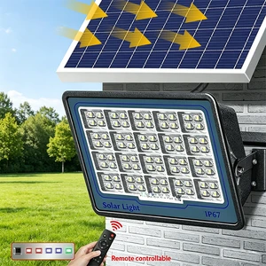 New Solar Power Flood Light IP67 Rated Super Bright 200W 300W 400W Spotlight Waterproof Aluminum Garden Light 90 Beam