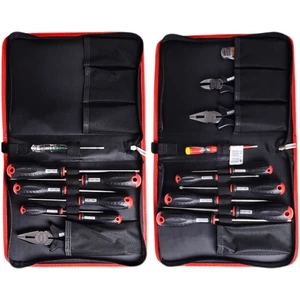 RUBICON Electrician Tool Kit Screwdriver & Pliers Set with Portable Tool Bag Made in Japan