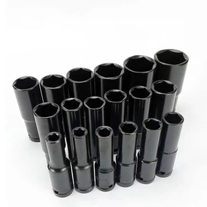 Hot Carbon Steel 200mm Electric Wrench Sleeve Extended Hexagonal Sleeve Set Pneumatic Power Tool Accessories
