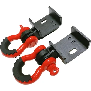 AMBITION New Condition Front Tow Hook Brackets High Strength Steel with Anti-Rust Coating 3/4in Shackle D Rings Heavy-Duty