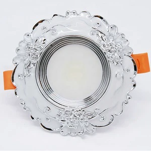 European Style Downlight LED Embedded 3w Tricolor Diaphanous Sky Flower Light Living Room Household Hole Light