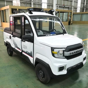Custom Chinese Double Cabin 4 Wheeler Mini Small Ev Electric Pick up Trucks with Cargo Delivery Box