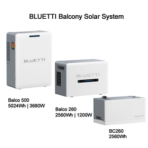 Smart Balcony Solar Power System Balco 260 500 Series 2400W 4360W PV Input IP65 Outdoor LFP Battery 10 Year Warranty