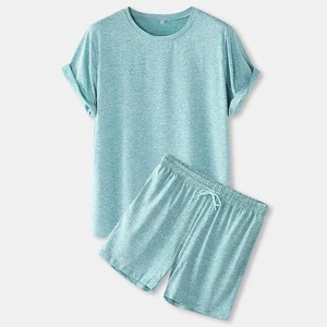 Low MOQ High Quality 2 Piece Men Summer Set Best Selling Comfortable Short Sleeve T-Shirt and Short Men's Set Outwear