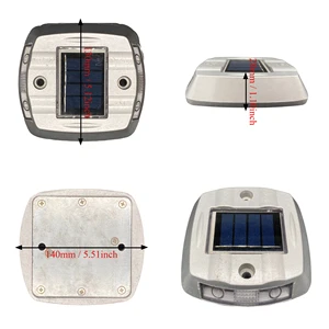 LED Solar Road Studs Contour Markers Double-Sided Cast Aluminum High-Intensity Prismatic Reflective IP68 Protection Warning