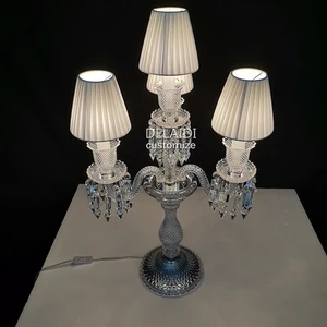 3+1 Lights Crystal Table Lamp Luxury Villa Living Room Lamps Decoration Crystal Table Lights