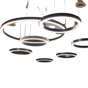 Modern Linear Pendant Dimming AC220V 10% RGBCCT Ring Hanging Ring Light Ceiling Circular Chandelier Led Lighting Fixture CRI95