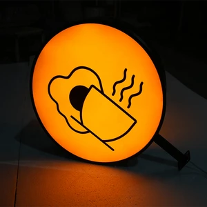 Custom 3d Logo Advertising Round Lightbox Signage Outdoor Business Shop Led Sign Lights Circular Led Light Box For Outdoor