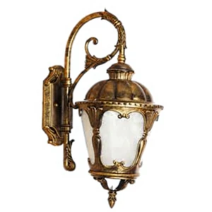 European Retro Aluminum Square LED Carved Outdoor Wall Lamp with PC Glass Shade Vintage Garden Courtyard Decorative Wall Sconce