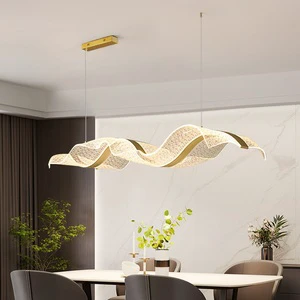 Wavy Modeling Hanging Lamp Decoration Tea Table up Down Horizontal Chandelier Lights Hover Wave Acrylic Pendant Light
