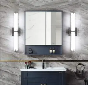 Modern IP44 ETL Listed Flush Mount 3CCT AC 120V Vanity Light bar Decorative Bathroom Linear Wall Light 15W-36W Mirror Light