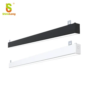 4 FT Black LED Architectural Linear Light Fixture Aluminum 4000K Pendant Lighting Workshop Auto Office Shop-Dimmable 20W/40W/80W