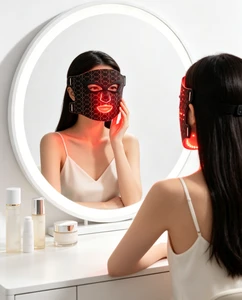 LED Face Mask Red Light Boosts Collagen 660nm Blue Light Anti Acne 850nm Green Light Balances Skin Tone