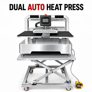 Plug Play 16x20 Electric Double Station Heat Press Machine New No Air Required Automatic T-shirt Printing Equipment
