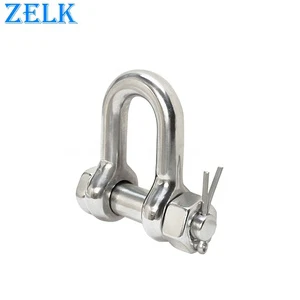 Stainless Steel US Type High Polished Bolt Chain Shackle D Shackle for Heavy Industry