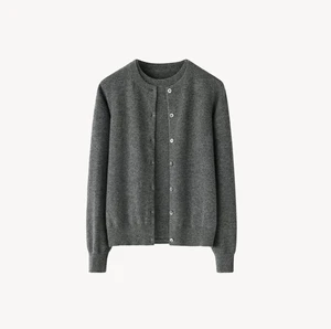 Hot Selling High Quality Customizable Warm Soft Basic Cashmere 2-piece Set Cardigan Sweater And Vest Pullover For Winter