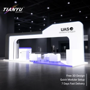 New Modern Lighting Exhibition Booth Stand Led Backlit Trade Show Modular Exhibition Display System Booth with logo